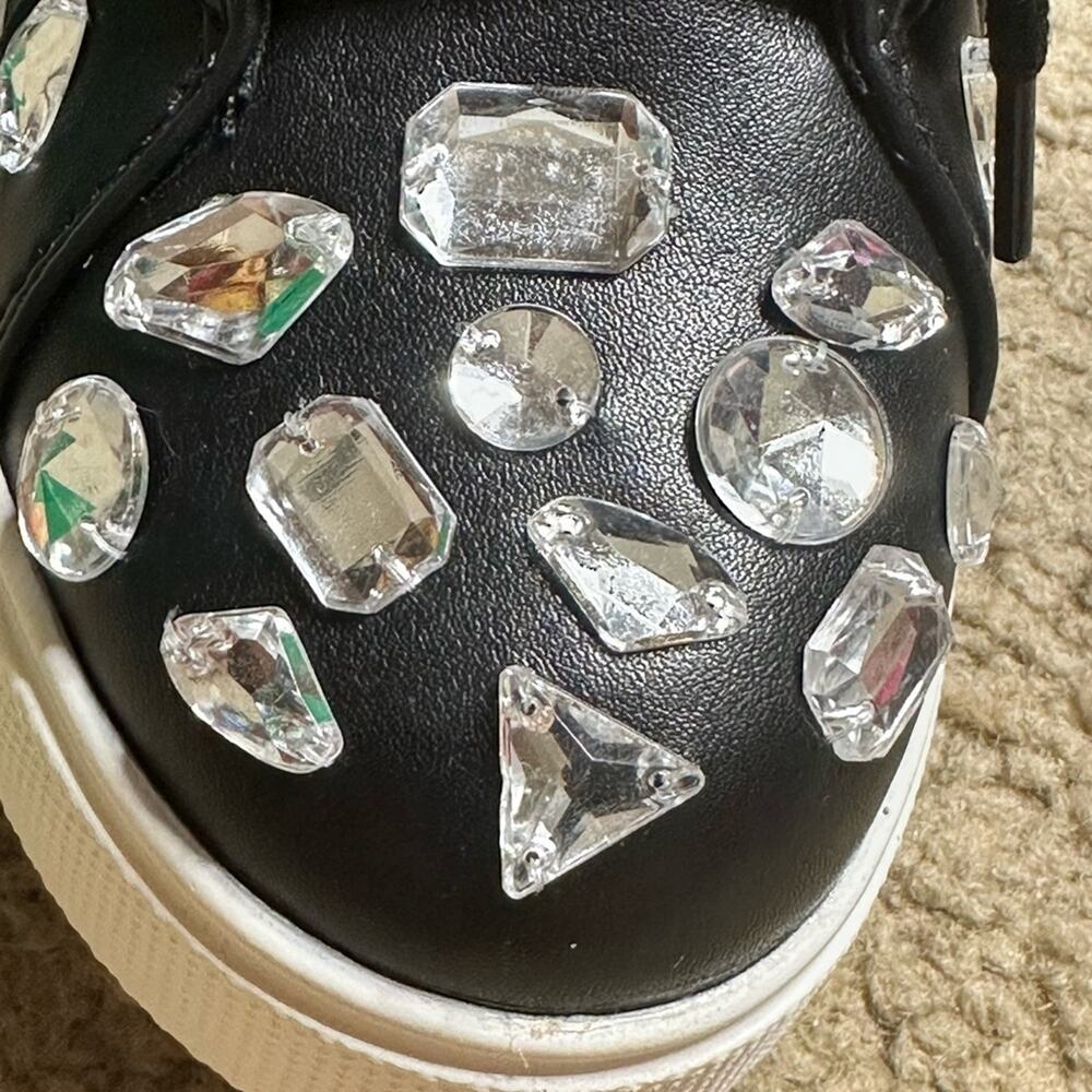 LAUREN LORRAINE NEW IN BOX HILANA BLACK EMBELLISHED HIGH TOP SNEAKERS Size 5.5 - Picture 8 of 15